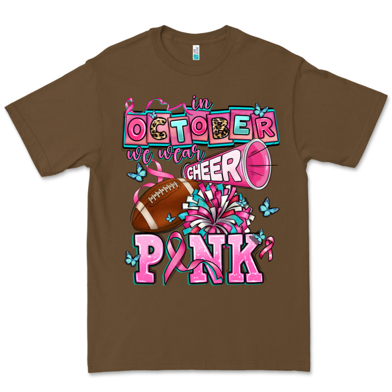 In October We Wear Cheer Pink Football Premium Tee by AdoDesignShop | Teevron