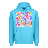 Ocean Blue flip flops with leopard Premium Hoodie - TumblerDesignByShophia