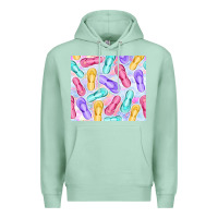 Seafoam flip flops with leopard Premium Hoodie - TumblerDesignByShophia