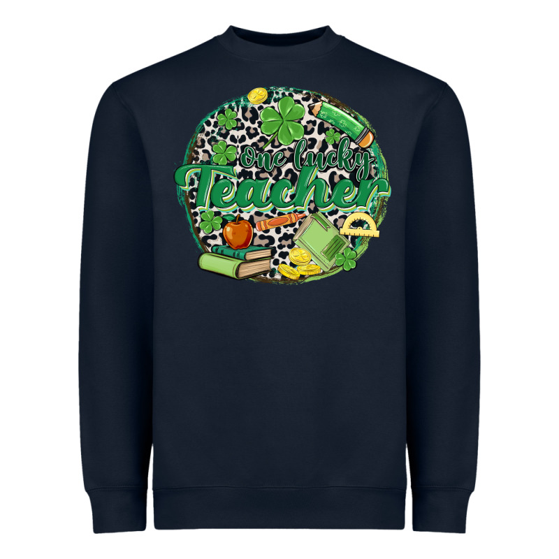 One Lucky Teacher Heavyweight Sweatshirt by MaliasSmallBusiness | Teevron