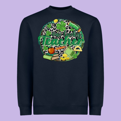 One Lucky Teacher Heavyweight Sweatshirt Designed By Maliassmallbusiness