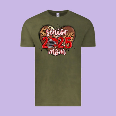 Senior 2025 Mom Football Vintage Tee Designed By Maliassmallbusiness