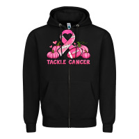 Black tackle cancer pumpkins football and ribbon breast cancer awareness Zipper Hoodie - Jasminsmagicworld