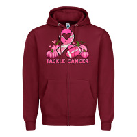 Burgundy tackle cancer pumpkins football and ribbon breast cancer awareness Zipper Hoodie - Jasminsmagicworld