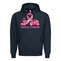 Navy tackle cancer pumpkins football and ribbon breast cancer awareness Zipper Hoodie - Jasminsmagicworld
