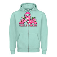 Seafoam tackle cancer pumpkins football and ribbon breast cancer awareness Zipper Hoodie - Jasminsmagicworld