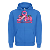 True Royal tackle cancer pumpkins football and ribbon breast cancer awareness Zipper Hoodie - Jasminsmagicworld