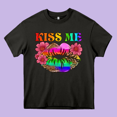 Lgbtq Kiss Me Heavy Core Tee Designed By Hra Design Shop