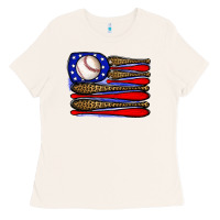 Bone leopard baseball flag3 Ladies Tee - JahusDesignShop