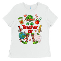 White im the teacher elf Ladies Tee - FaDigitalArtStudio