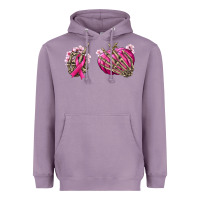 Lavender Breast Cancer skeleton hands Heavyweight Hoodie - NancyCooperArtShop