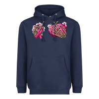 Navy Breast Cancer skeleton hands Heavyweight Hoodie - NancyCooperArtShop