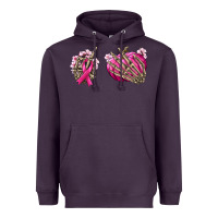 Plum Breast Cancer skeleton hands Heavyweight Hoodie - NancyCooperArtShop
