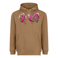 Toasted Coconut Breast Cancer skeleton hands Heavyweight Hoodie - NancyCooperArtShop