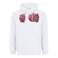 White Breast Cancer skeleton hands Heavyweight Hoodie - NancyCooperArtShop