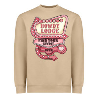 Mushroom cupids howdy lodge find your cowboy open Heavyweight Sweatshirt - MaliasSmallBusiness