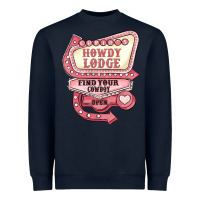 Navy cupids howdy lodge find your cowboy open Heavyweight Sweatshirt - MaliasSmallBusiness
