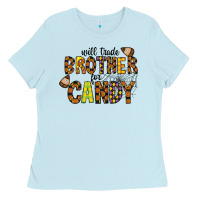 Baby Blue Will Trade Brother For Candy Ladies Tee - CowhideDigitalArt