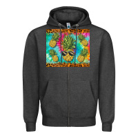 Charcoal Heather summer pineapple Zipper Hoodie - BarkalooDesign