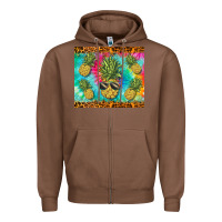 Chestnut summer pineapple Zipper Hoodie - BarkalooDesign