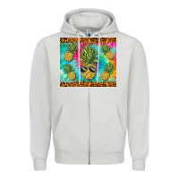 Dove Grey summer pineapple Zipper Hoodie - BarkalooDesign