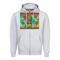 Heather Grey summer pineapple Zipper Hoodie - BarkalooDesign