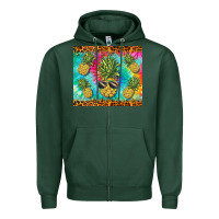 Sports Green summer pineapple Zipper Hoodie - BarkalooDesign