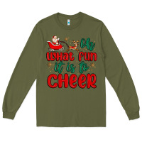 Army Green oh what fun it is to cheer Long Sleeve Tee - MaliasSmallBusiness