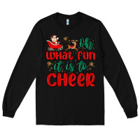 Black oh what fun it is to cheer Long Sleeve Tee - MaliasSmallBusiness