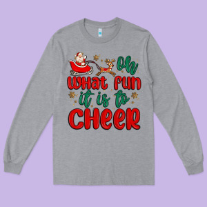Oh What Fun It Is To Cheer Long Sleeve Tee Designed By Maliassmallbusiness