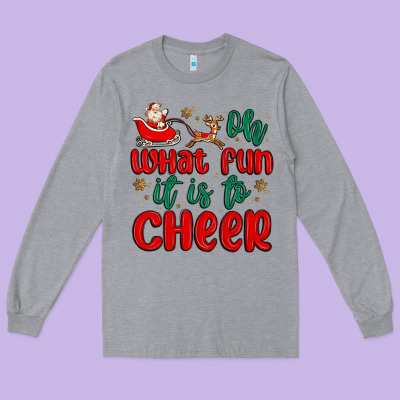 Oh What Fun It Is To Cheer Long Sleeve Tee Designed By Maliassmallbusiness