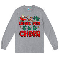 Heather Grey oh what fun it is to cheer Long Sleeve Tee - MaliasSmallBusiness
