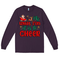 Plum oh what fun it is to cheer Long Sleeve Tee - MaliasSmallBusiness