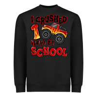 Black i crushed 100 days of school monster truck Heavyweight Sweatshirt - MaliasSmallBusiness