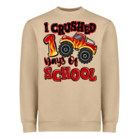 I Crushed 100 Days Of School Monster Truck Heavyweight Sweatshirt | Teevron