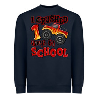 Navy i crushed 100 days of school monster truck Heavyweight Sweatshirt - MaliasSmallBusiness