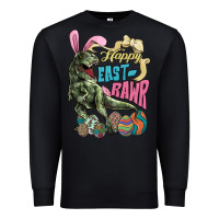 Black Happy Easter Day T-Rex Premium Sweatshirt - HowdyJamesFarm