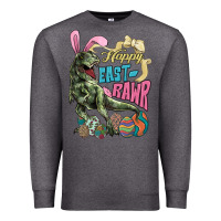 Charcoal Heather Happy Easter Day T-Rex Premium Sweatshirt - HowdyJamesFarm