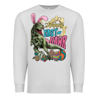 Dove Grey Happy Easter Day T-Rex Premium Sweatshirt - HowdyJamesFarm
