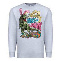 Heather Grey Happy Easter Day T-Rex Premium Sweatshirt - HowdyJamesFarm