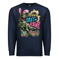 Navy Happy Easter Day T-Rex Premium Sweatshirt - HowdyJamesFarm