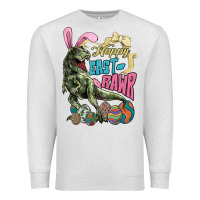 Oatmeal Heather Happy Easter Day T-Rex Premium Sweatshirt - HowdyJamesFarm
