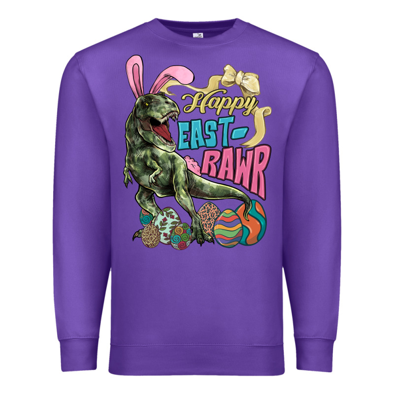 Happy Easter Day T-rex Premium Sweatshirt by HowdyJamesFarm | Teevron