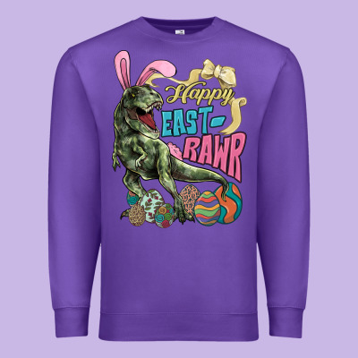 Happy Easter Day T-rex Premium Sweatshirt Designed By Howdyjamesfarm