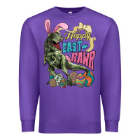 Purple Happy Easter Day T-Rex Premium Sweatshirt - HowdyJamesFarm