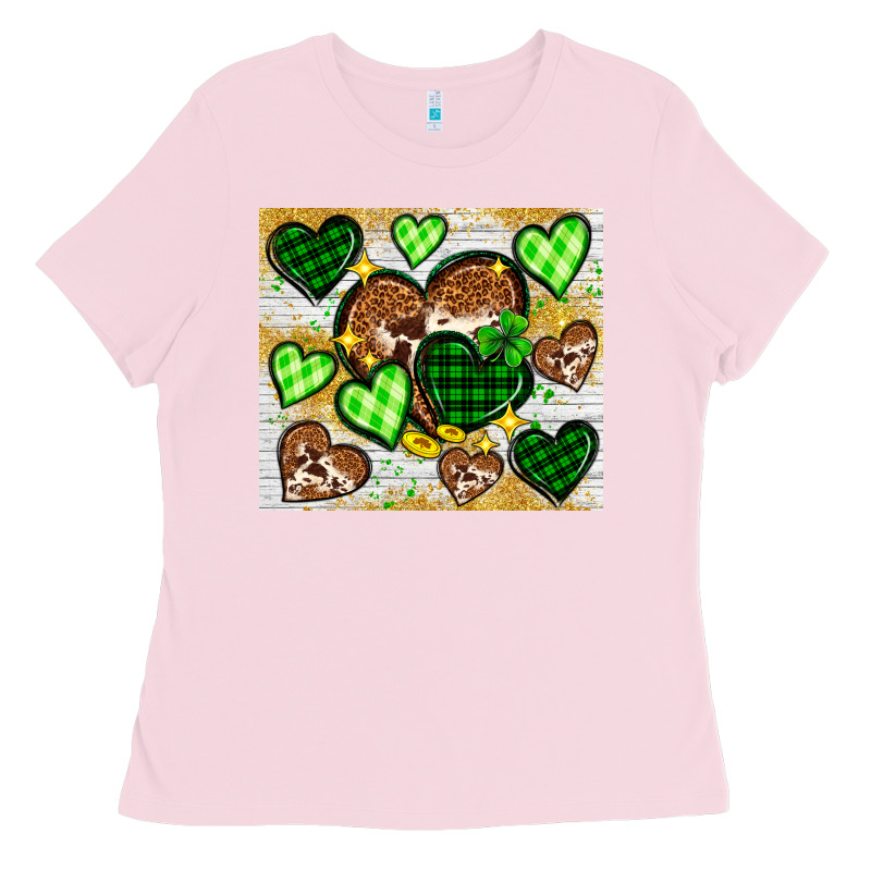 St. Patrick's Day Hearts Tumbler Ladies Tee by Neo Western | Teevron