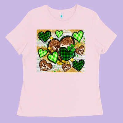 St. Patrick's Day Hearts Tumbler Ladies Tee Designed By Neo Western
