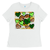 White St. Patrick's Day hearts tumbler Ladies Tee - Neo Western