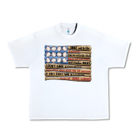 White baseball ballgame Urban Heavy Tee - MaliasSmallBusiness