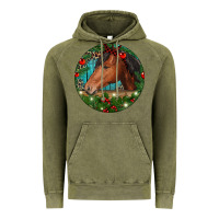 Vintage Olive Western Horse Christmas Vintage Hoodie - RanaPortraitStore